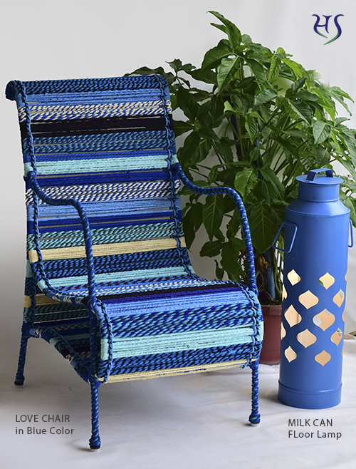 Love chair in Blue Color by Sahil & Sarthak